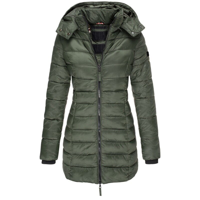 Women's Hooded Down Jacket with Insulated Filling