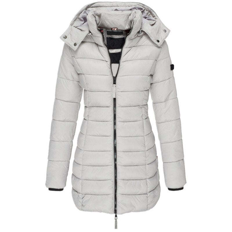 Women's Hooded Down Jacket with Insulated Filling